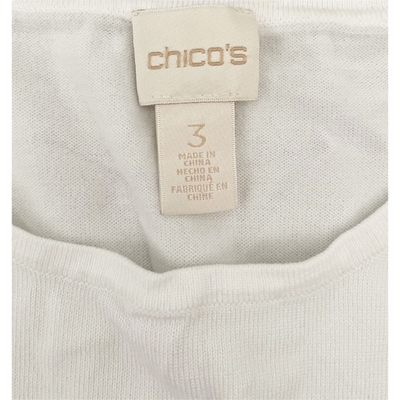 Chico’s White Long Sleeves Top Size XL - Picture 2 of 8